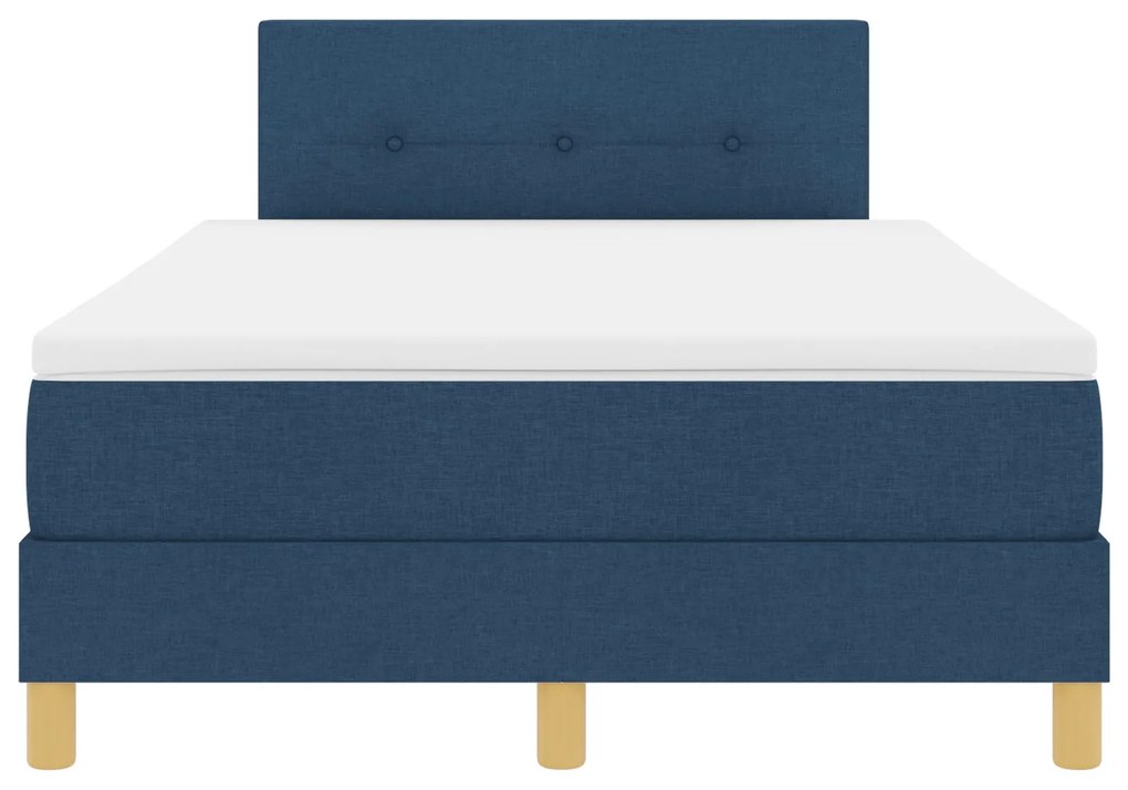 Cama Box Spring com Colchão Azul 120x200 cm Tecido