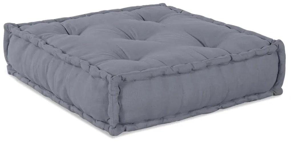 Sofá Pouffe Modular Conversível para 4 Pessoas em Tecido Cinza