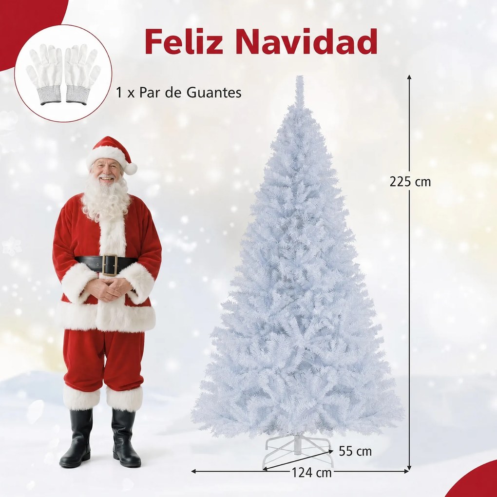 Árvore de Natal com Luzes LED, 11 Modos de Iluminação, Branco