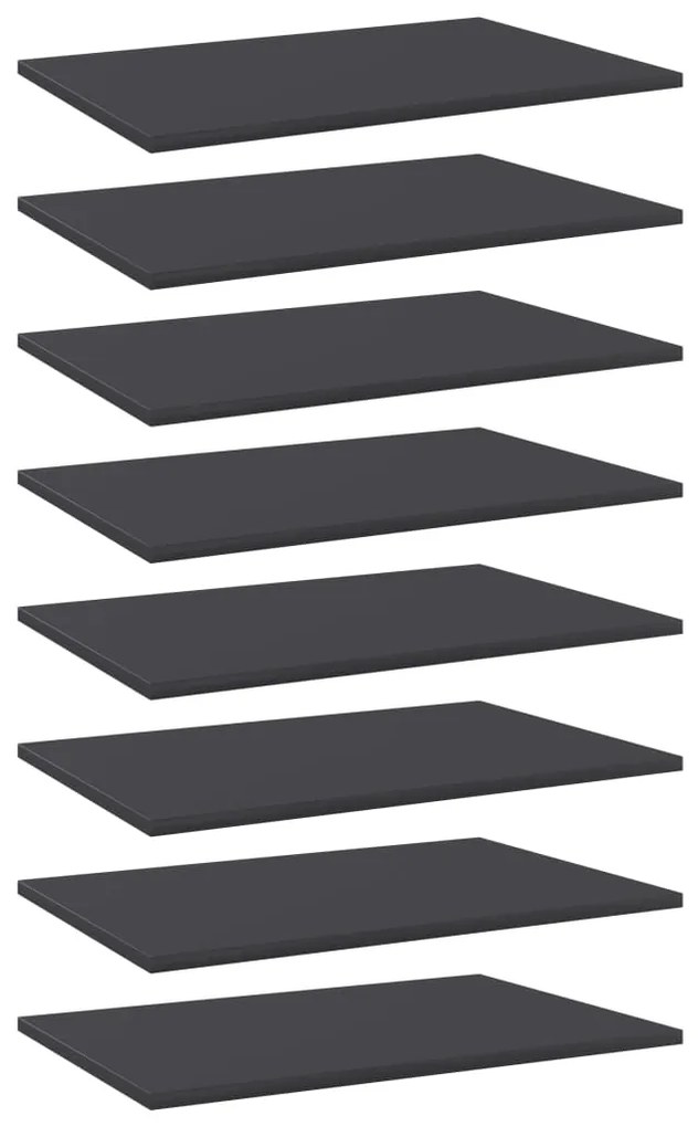 vidaXL Prateleiras para estante 8 pcs 60x40x1,5cm contraplacado cinza