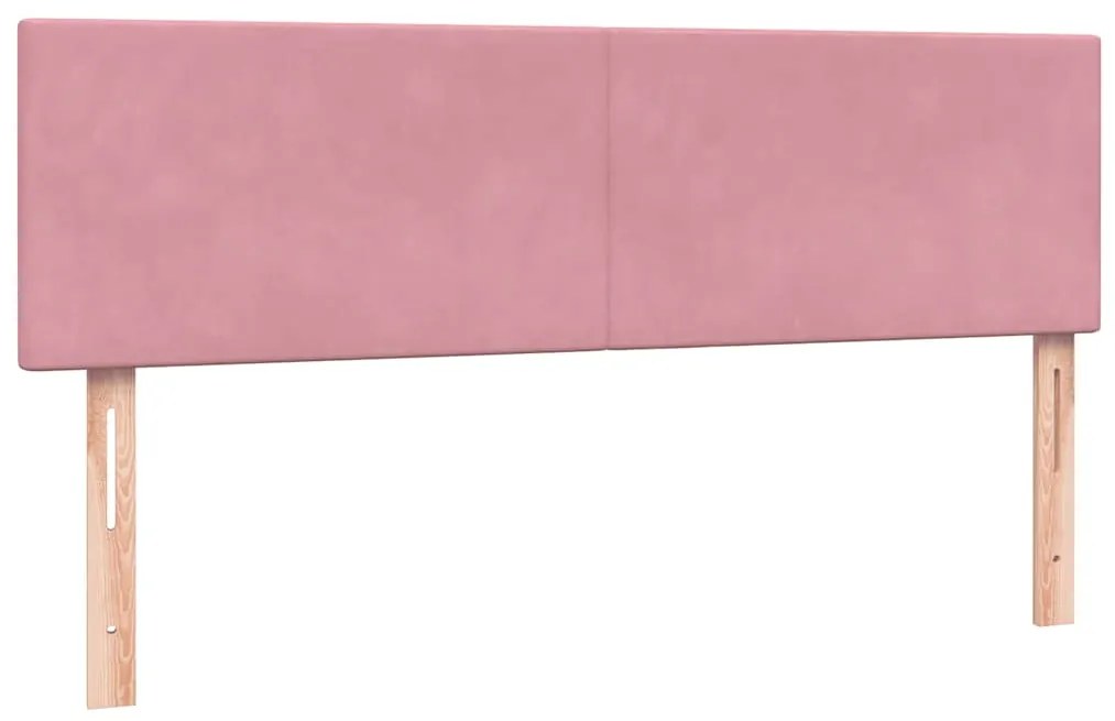 Cama com molas/colchão 140x210 cm veludo Rosa