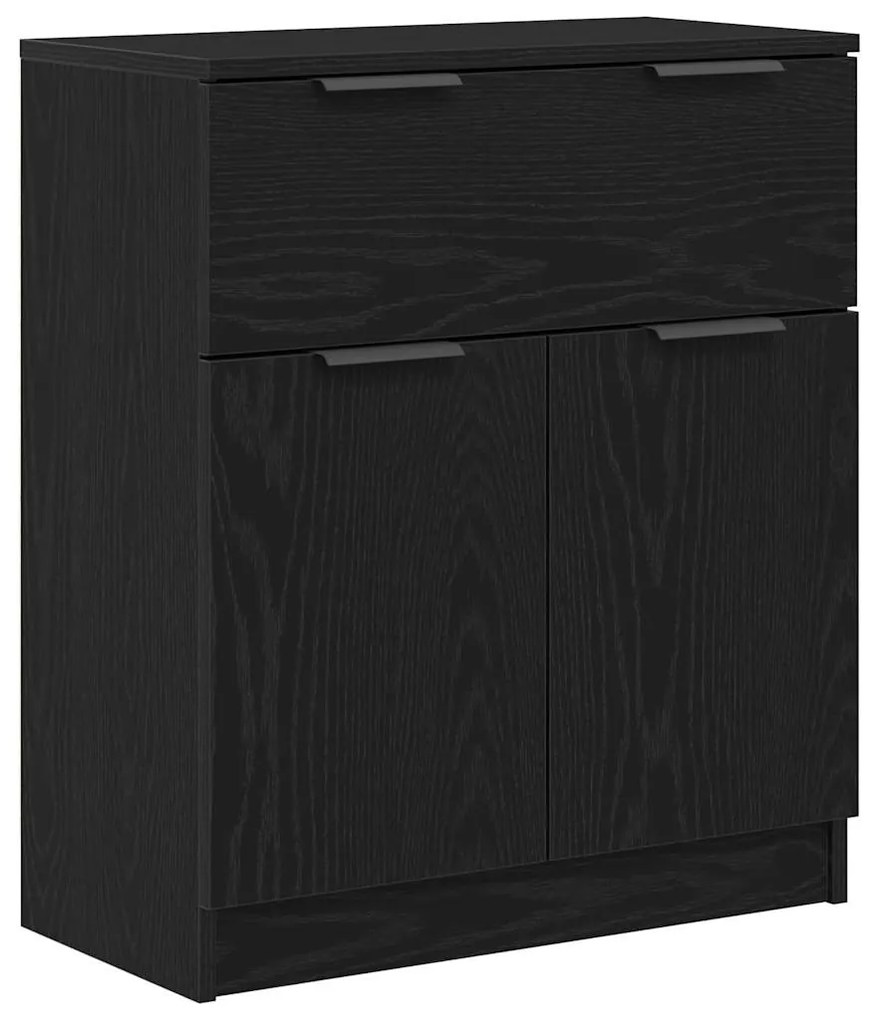 Buffet de Carvalho Preto vidaXL 60x30x70 cm em Madeira de Engenharia