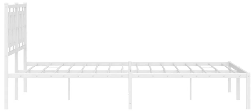 Estrutura de cama com cabeceira 160x200 cm metal branco