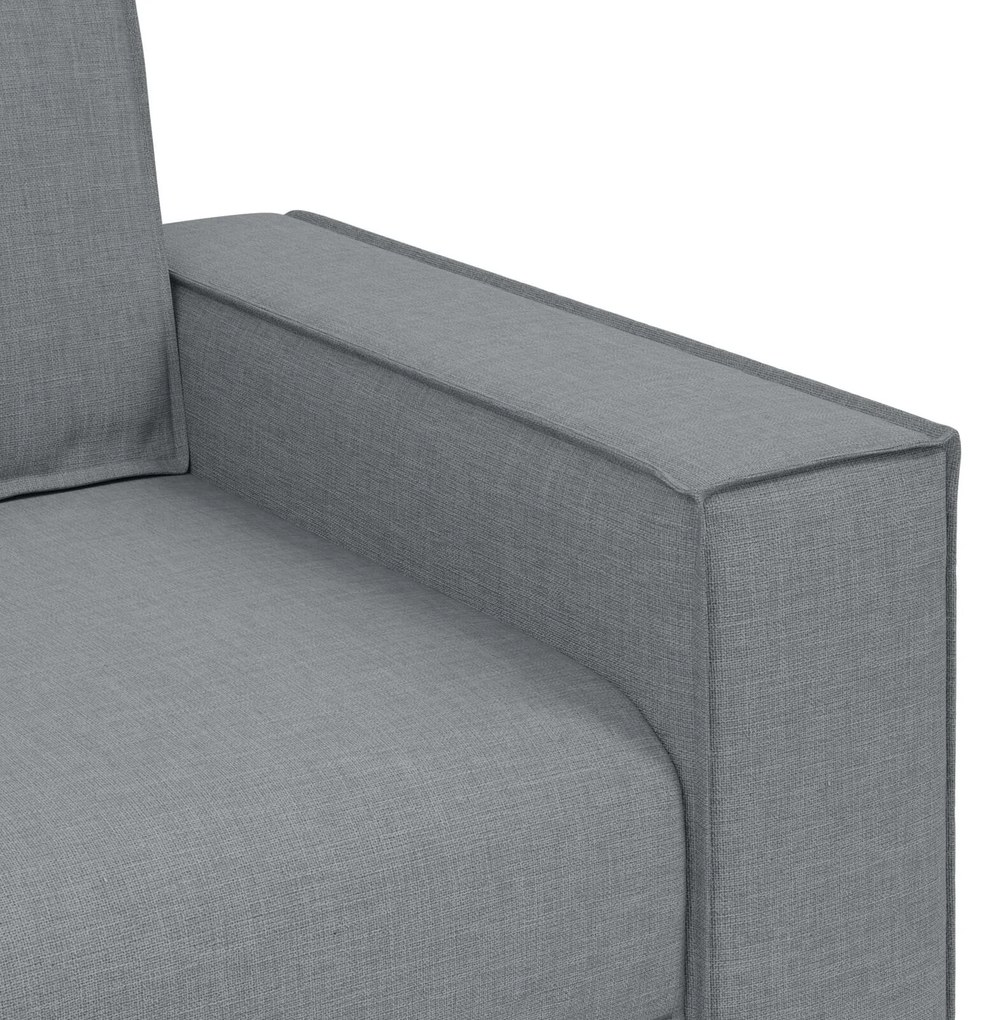 Conjunto de Sofá 3 Peças com Almofadas Cinza Claro