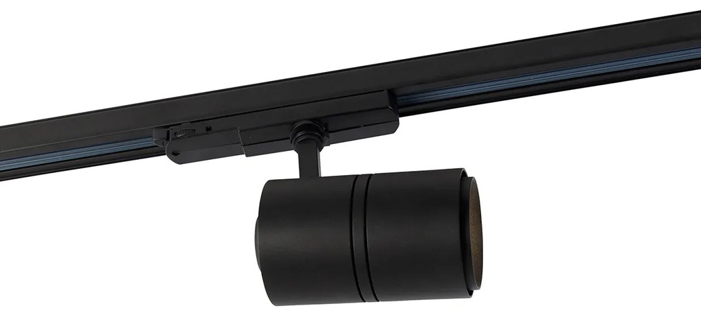 Sistema de calhas moderno trifásico preto com 4 focos 3000-4000K - Ruler