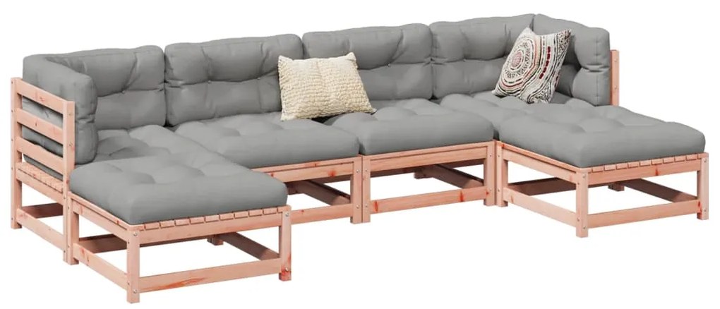 vidaXL 6 pcs conj. sofás jardim madeira abeto-de-douglas