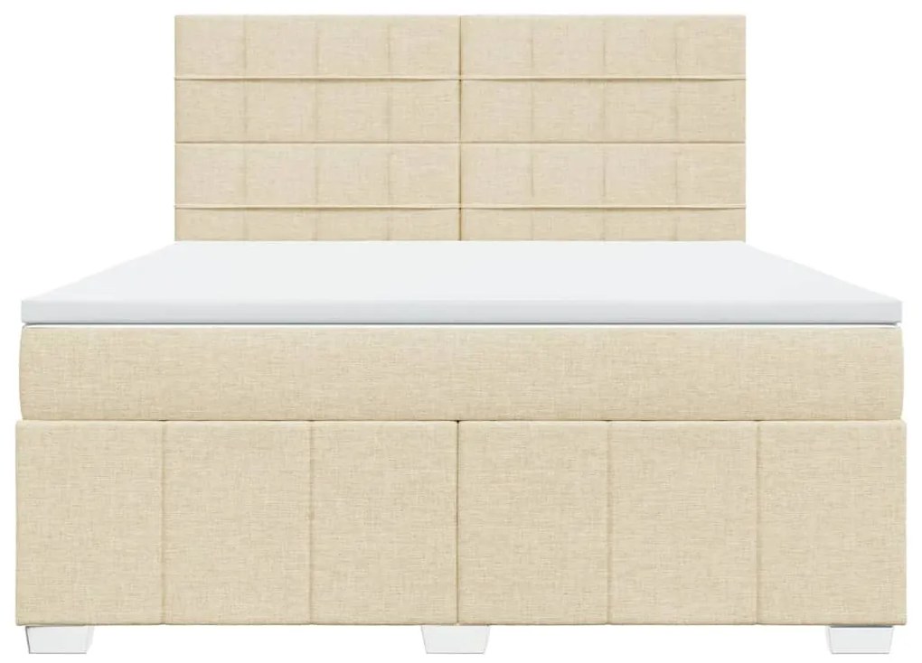 Cama com molas/colchão 180x200 cm tecido cor creme