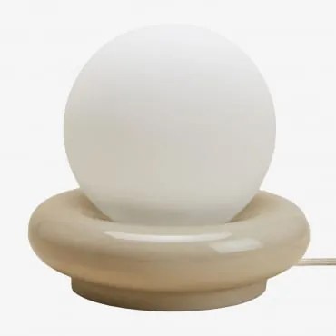 Lâmpada De Mesa Em Cerâmica Com Bola De Cristal Kryx Tapioca Bege - Sklum