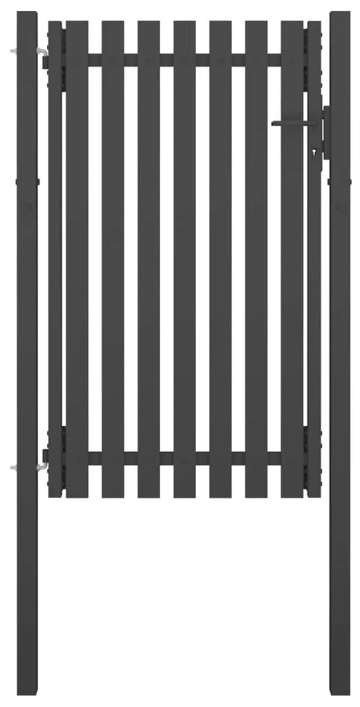 vidaXL Portão de cerca de jardim em aço 100x150 cm antracite