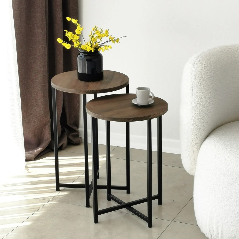 Mesa de Centro Neta – Nogueira – Medidas Grandes: Largura: 35 cm Altur