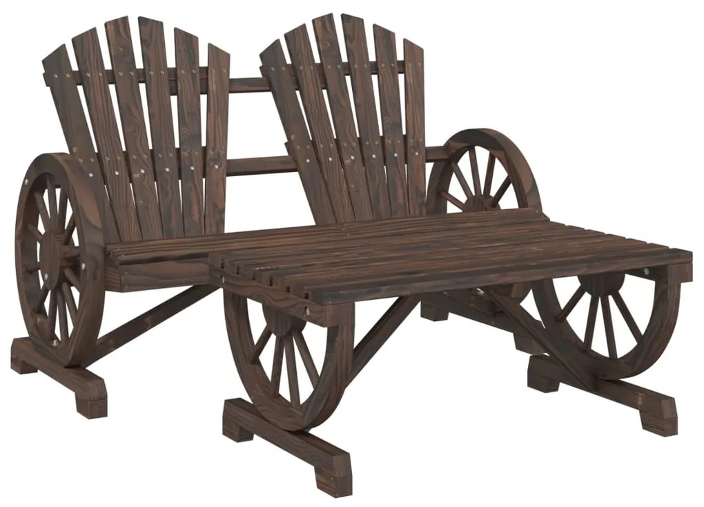4 pcs conjunto lounge de jardim madeira de abeto maciça