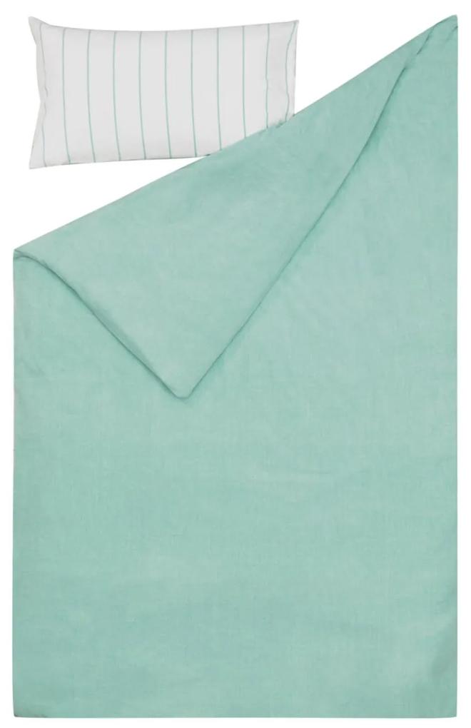 Kave Home - Set Gaitana capa edredão, lençol e fronha 100% algodão orgânico GOTS turquesa 60 x 120 cm
