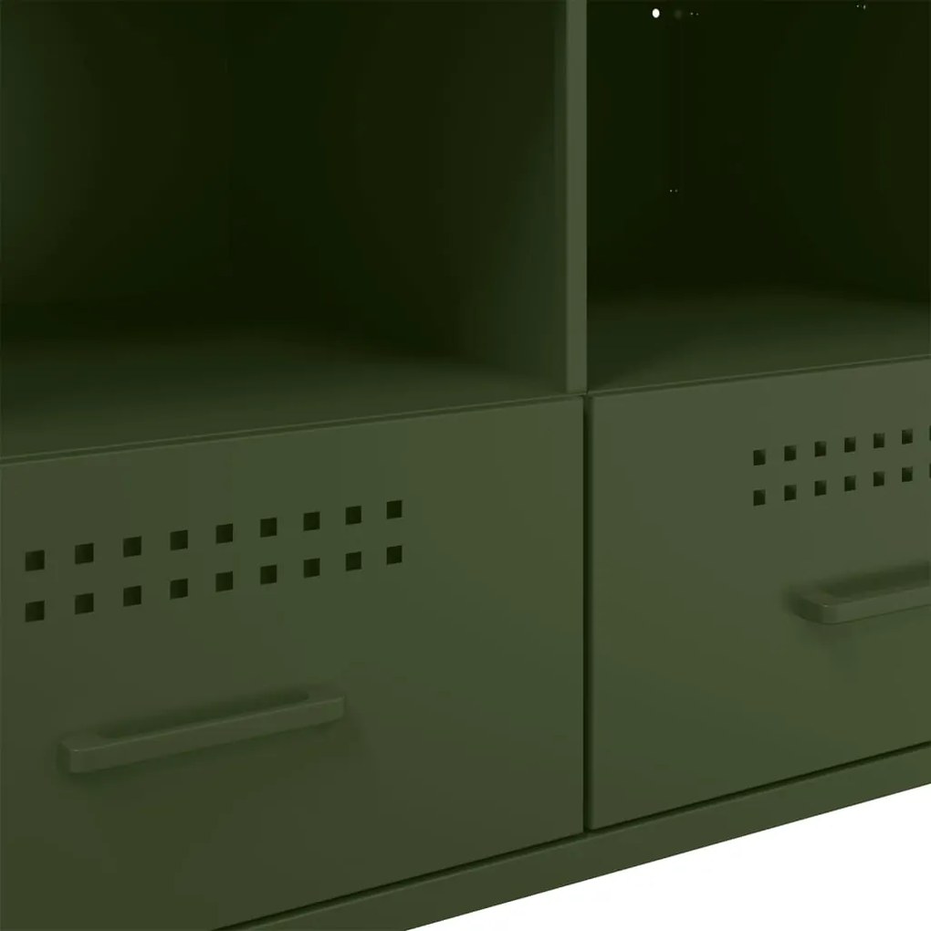 Móvel de TV 68x39x50,5 cm aço verde-azeitona