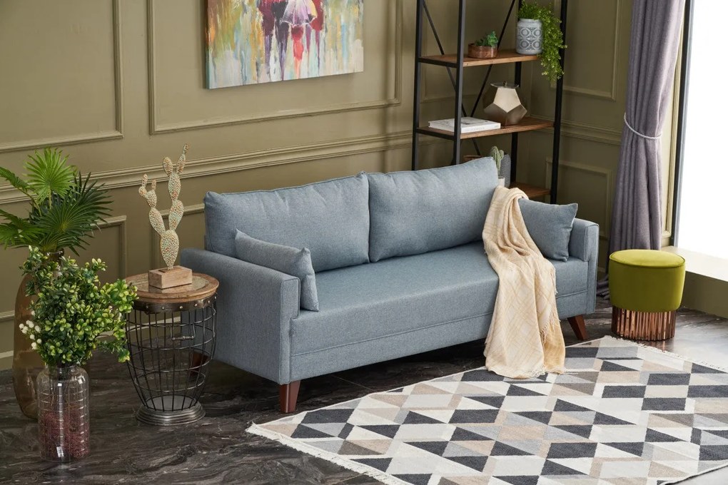 Sofá de 3 Lugares Bella – Azul – 208x85x81 cm