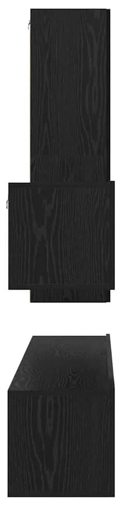 Conjunto de móvel de TV 4 pcs Carvalho Preto 30.5 x 30 x 110 cm