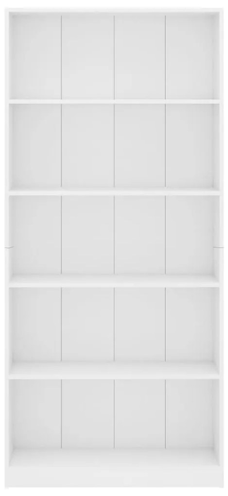 Estante com 5 prateleiras 80x24x175 cm contraplacado branco