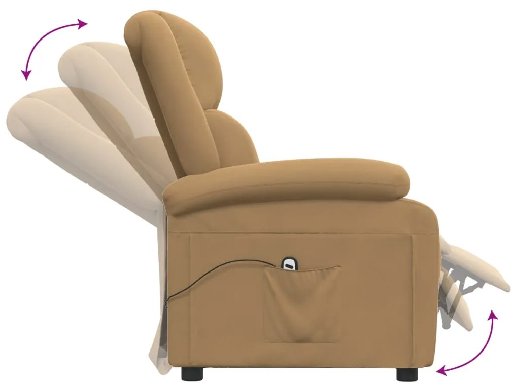 Poltrona de massagens elétrica veludo castanho