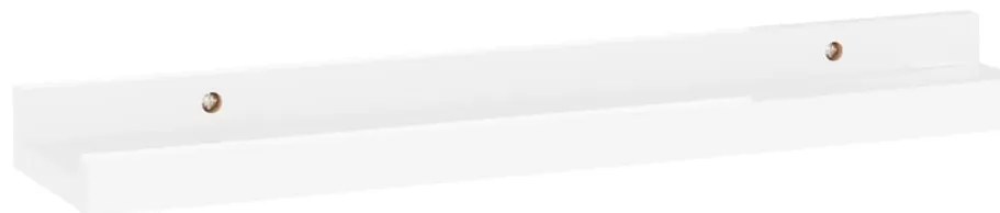 Prateleiras de parede 2 pcs 40x9x3 cm branco brilhante