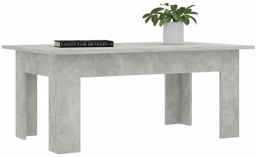 Mesa de centro 100x60x42 cm derivados madeira cinzento cimento