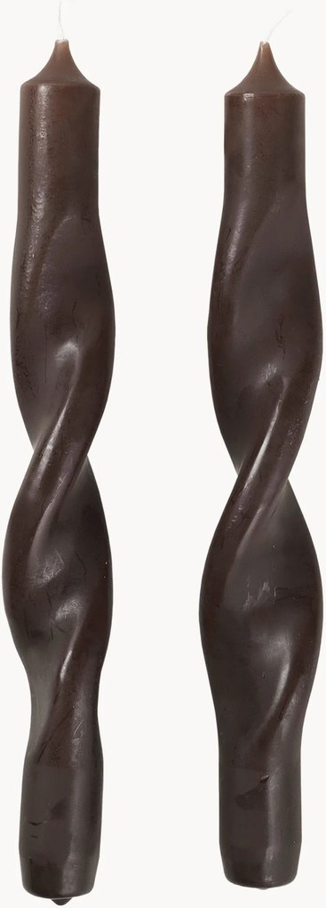 Velas cónicas artesanais Twist, conjunto de 2