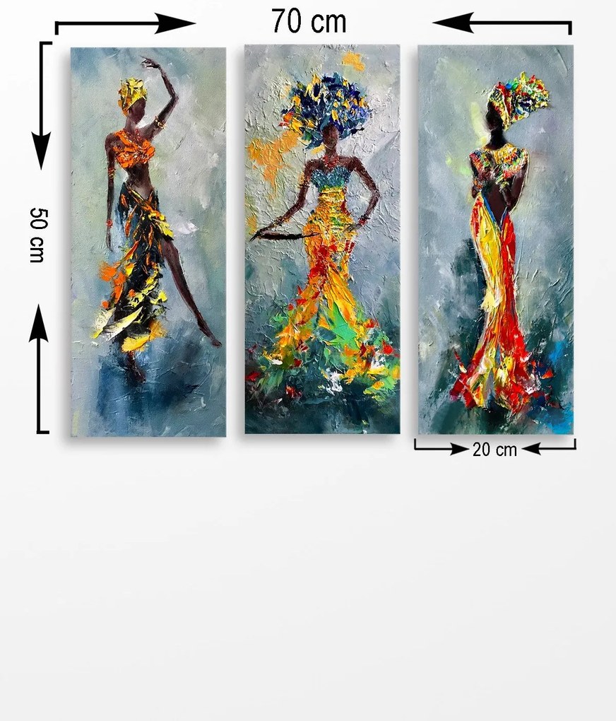 Pintura Decorativa em MDF MDF0035 – Multicolor – 20 x 50 cm (3 Peças)