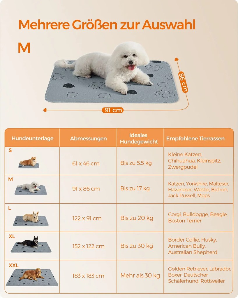 Conjunto de 2 Tapetes laváveis para cães 91 x 86 cm cinzentos