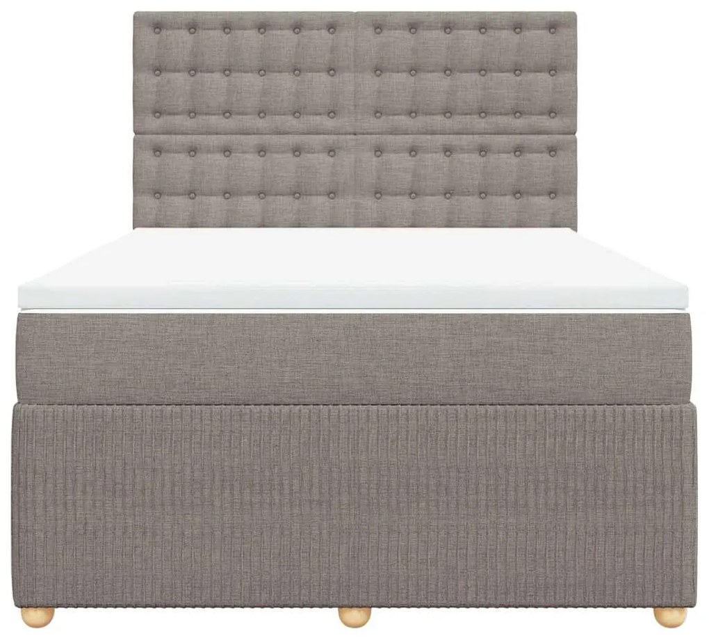 Cama com molas/colchão 140x200 cm tecido castanho-acinzentado