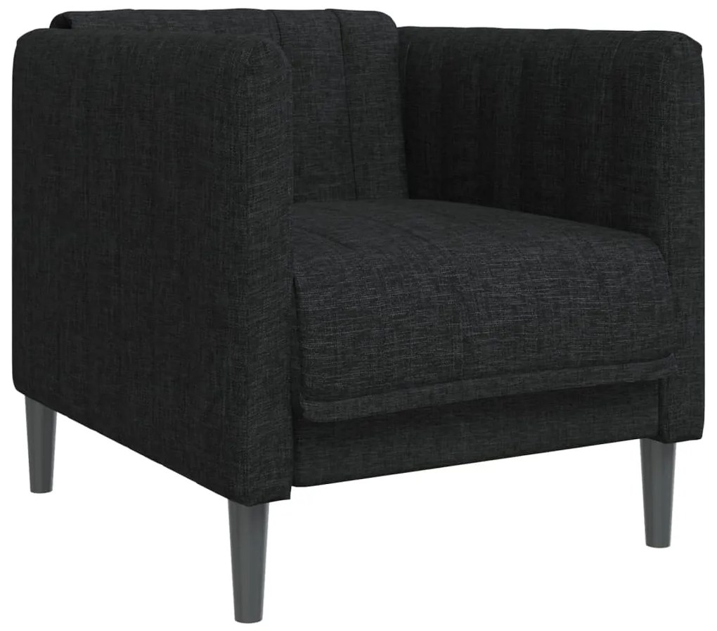 3 pcs conjunto de sofás tecido preto
