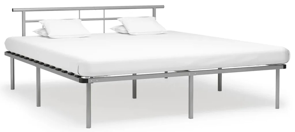 Estrutura de cama metal 200x200 cm cinzento