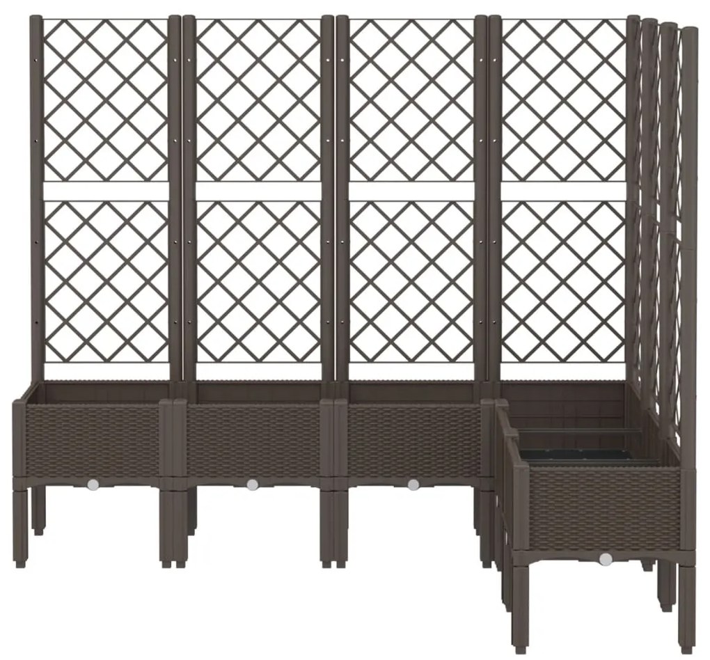 Vaso/floreira de jardim c/ treliça 160x120x142 cm PP castanho