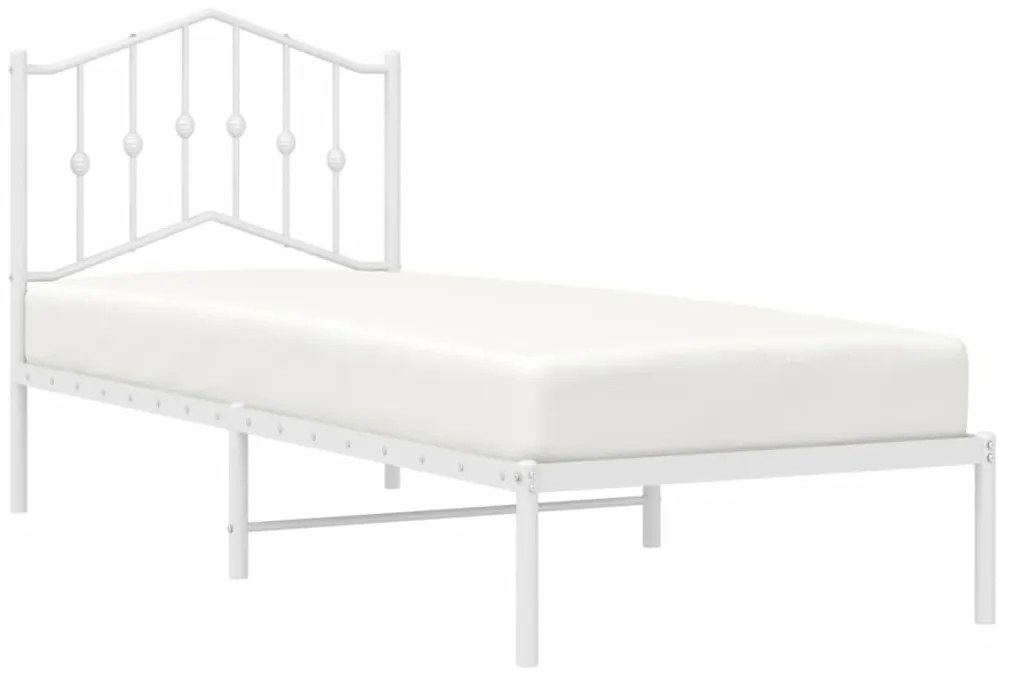 Estrutura de cama com cabeceira 90x200 cm metal branco