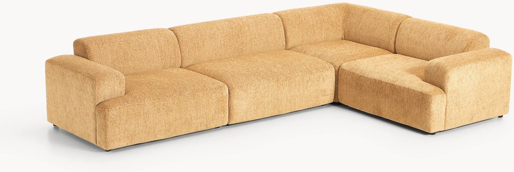 Sofá de canto comprido Melva (4 lugares)