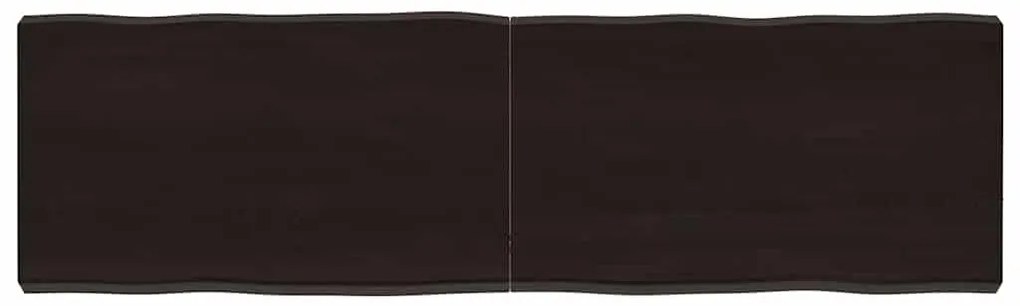 vidaXL Tampo de mesa com bordas vivas maciço tratado castanho-escuro