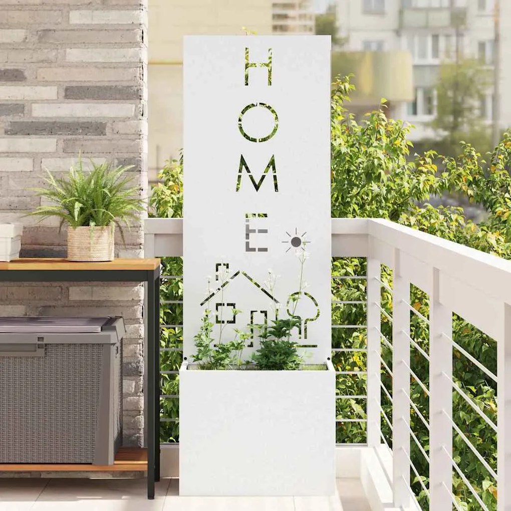 vidaXL Tela de Privacidade para Jardim Fretwork Branco 50 x 140 cm