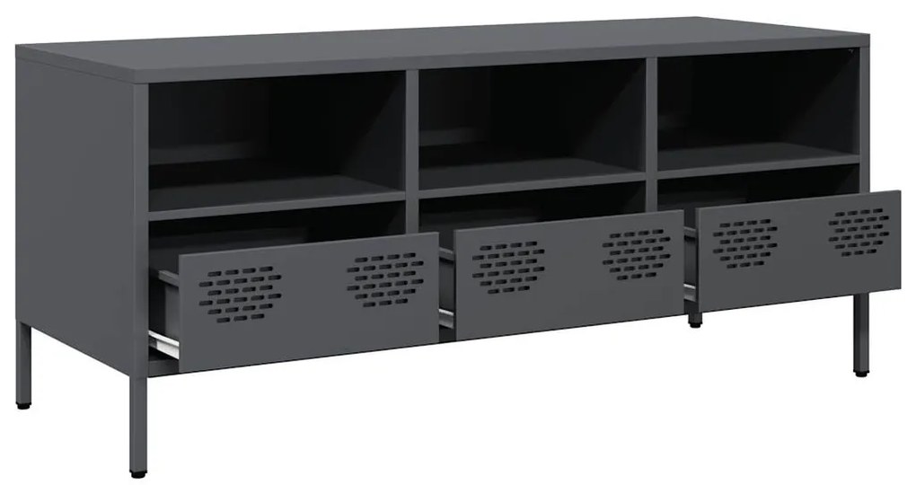 Móvel de TV 101,5x39x43,5 cm aço laminado a frio antracite