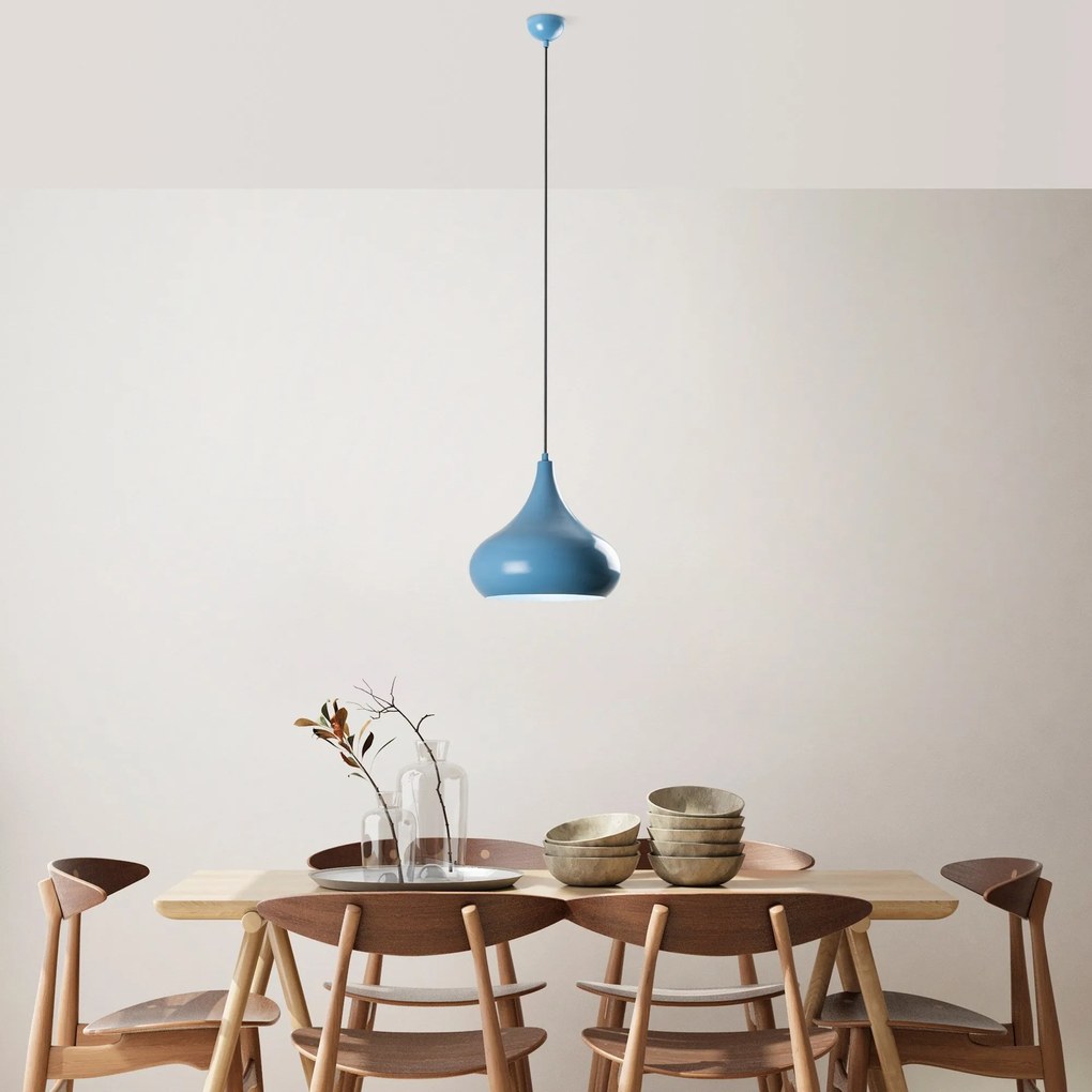 Candeeiro Chandelier Saglam – Azul Claro – Ø30 h:28 cm