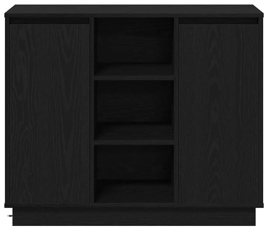 Sideboard com LED Carvalho Preto 90x32x75 cm Madeira de Engenharia