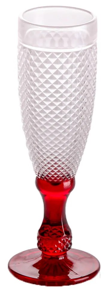 Copo Champanhe com Pé Vermelho 18cl 6X20cm