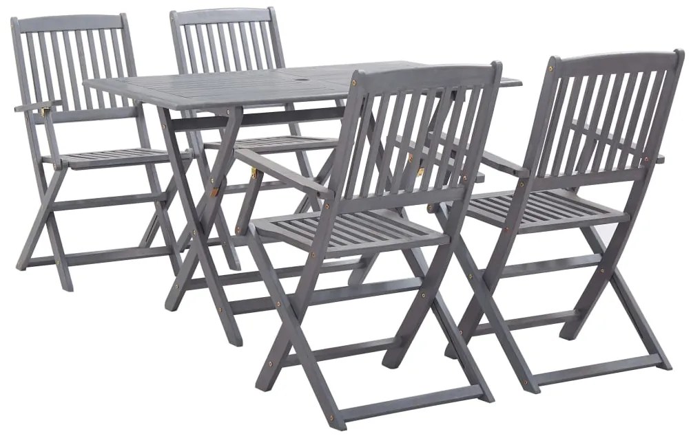 vidaXL 5 pcs conjunto de jantar jardim madeira acácia maciça cinzento