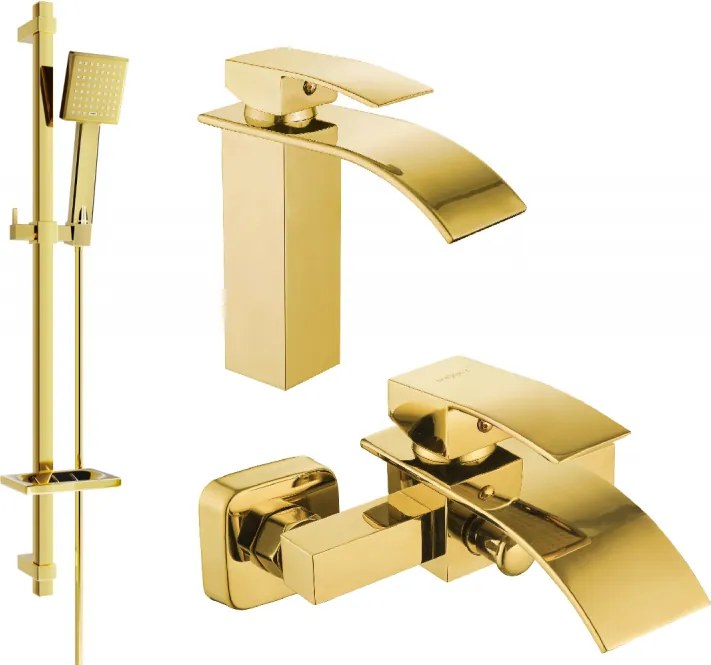 Mexen Aries Conjunto de banho DQ45, dourado - 744803DQ45-50