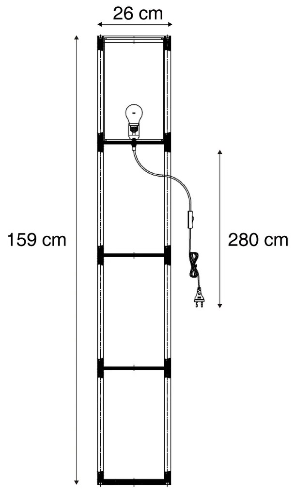 LED Candeeiro de pé inteligente preto c/ Wifi A60 - Stojan Moderno