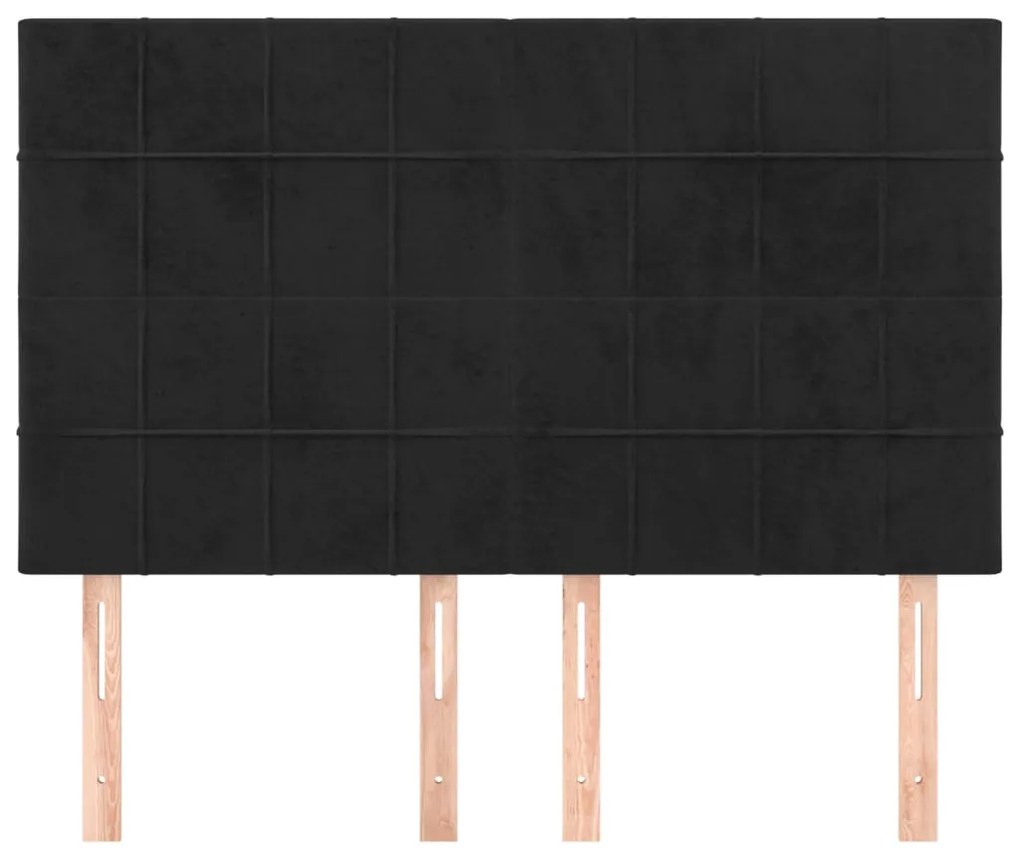 Cabeceira de cama 4 pcs veludo 72x5x78/88 cm preto