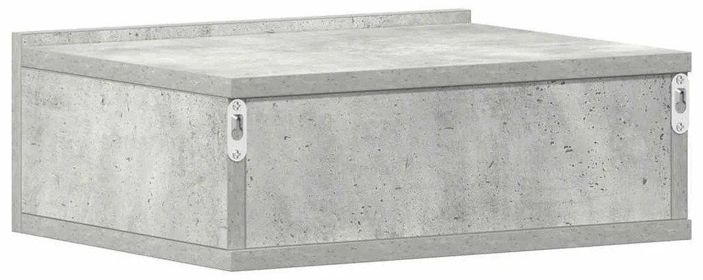 Mesa cabeceira suspensa 2pcs derivados madeira cinzento cimento