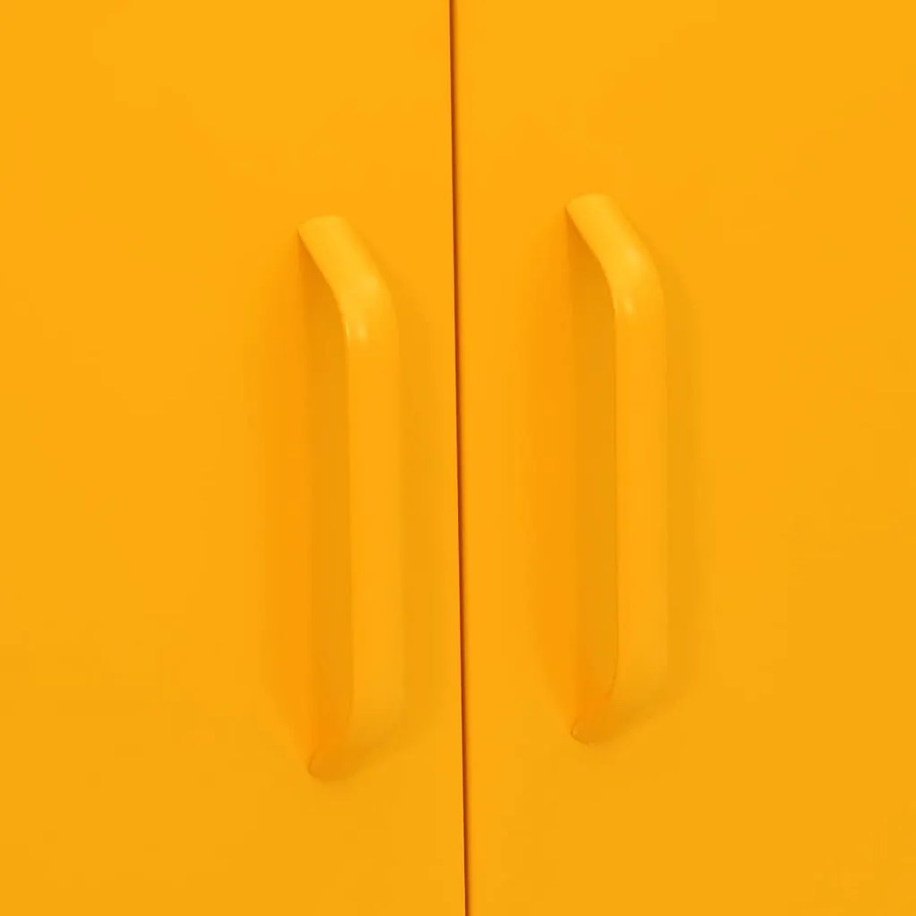 Armário de arrumação aço 80x35x101,5 cm amarelo mostarda