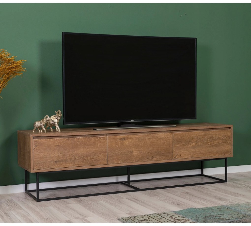 Conjunto de Mobiliário de Sala Laxus – Nogueira/Preto – 90 x 39 x 40 c