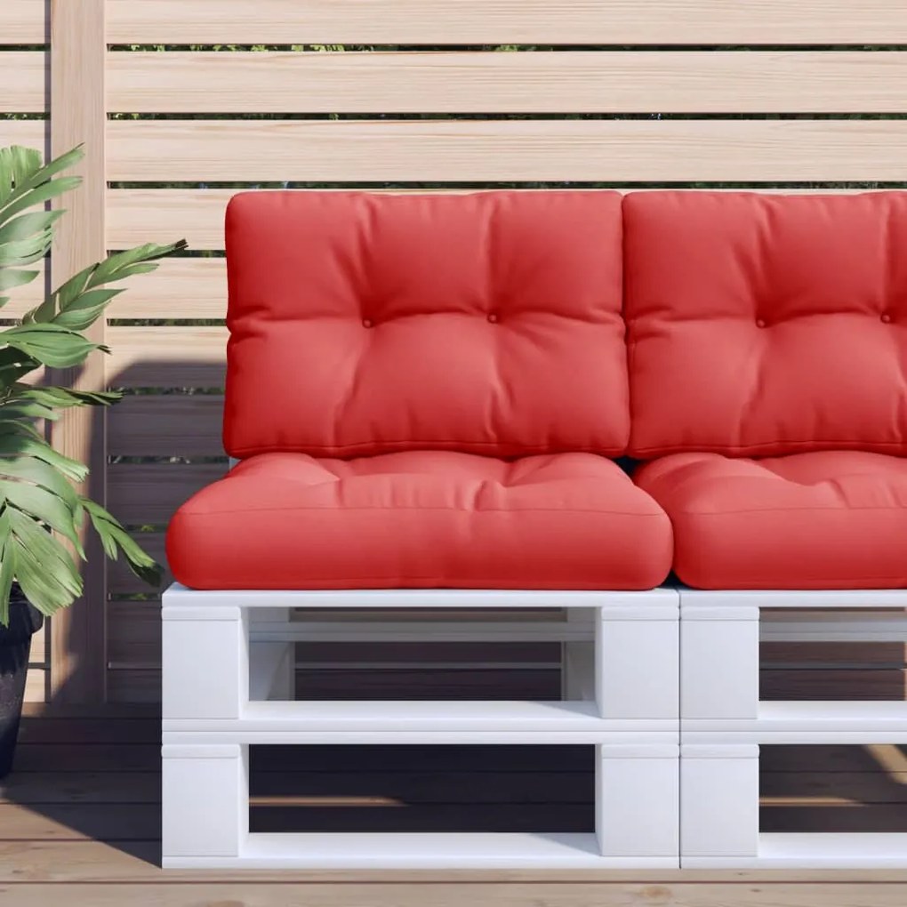 vidaXL Almofadão paletes 60x40x12 cm tecido vermelho