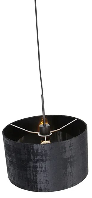 Candeeiro de suspensão moderno preto com cúpula preta 35 cm - Combi Moderno