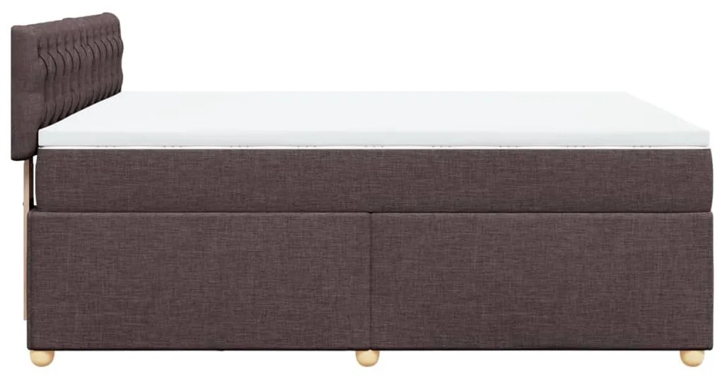 Cama com molas/colchão 160x200 cm tecido castanho-escuro