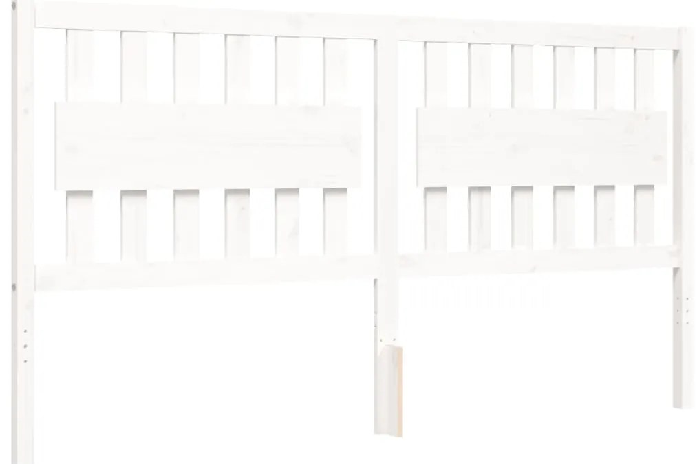 Estrutura cama Super King Size c/ cabeceira madeira branco