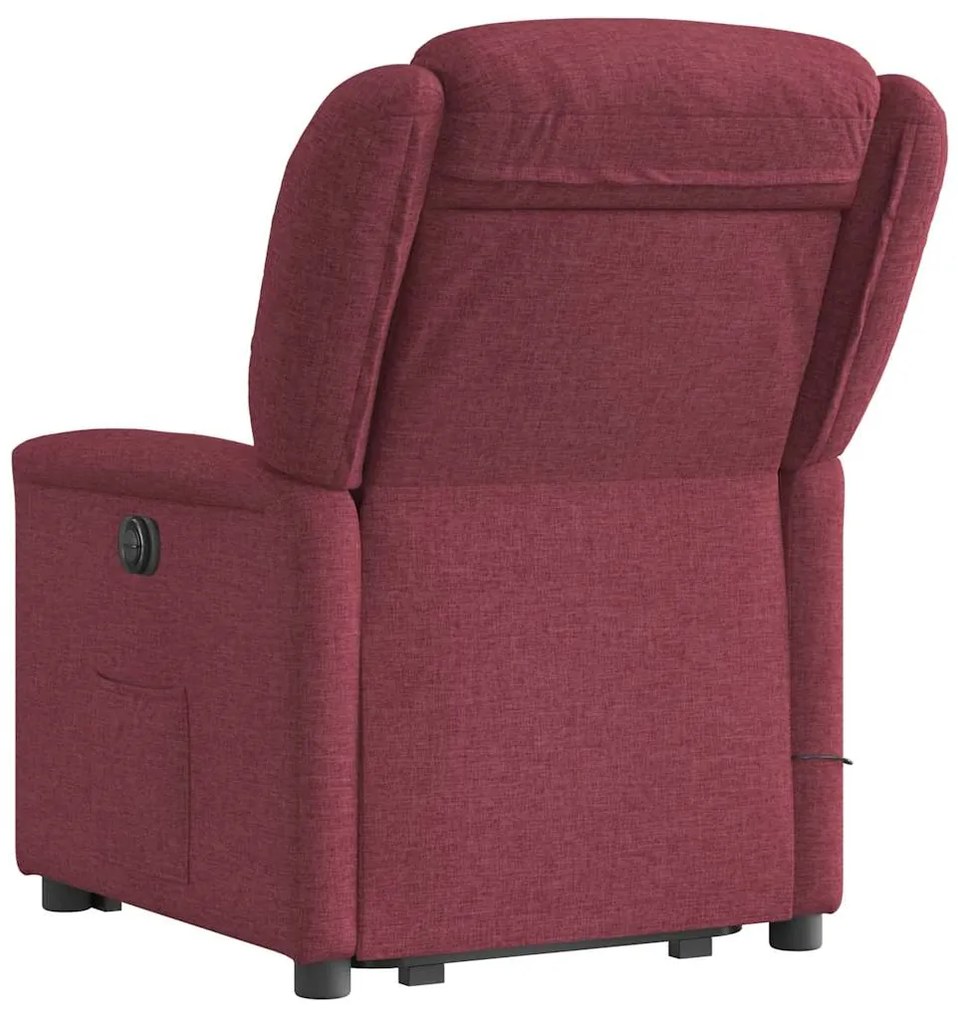 Poltrona elevatória de massagens elétrica tecido vermelho tinto